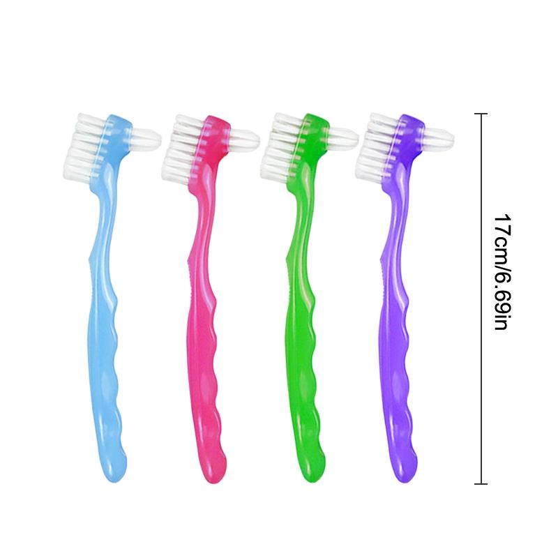 1/5Pcs Double Sided Denture Toothbrush Invisible Braces Cleaning Brush For Men Women False Teeth Brush Oral Cleaning Tools