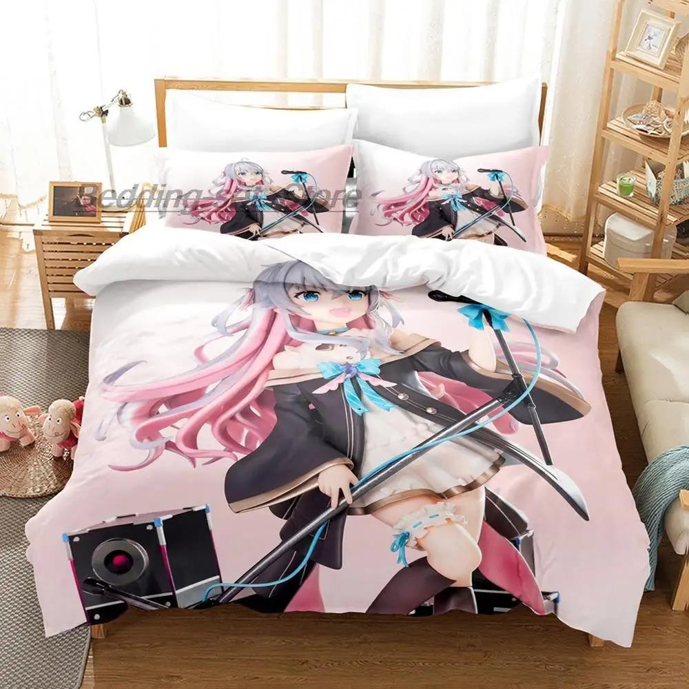VTuber Ookami Mio Bedding Set Single Twin Full Queen King Size Bed Set Aldult Kid Bedroom Duvetcover Sets 3D Print Kawaii
