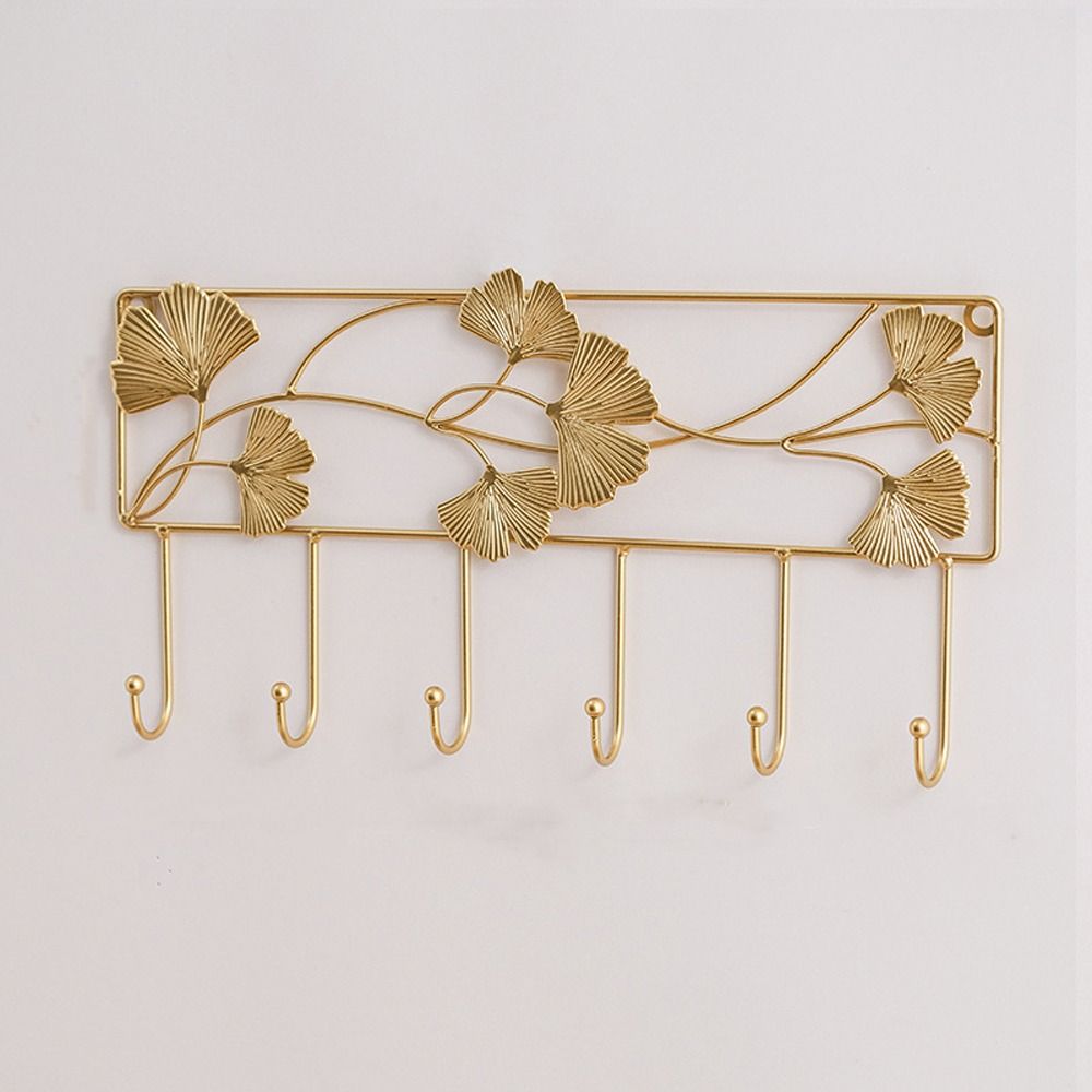 Golden Metal Coat Hooks Iron Art Coat Hanger Multipurpose Key Holder  Living Room