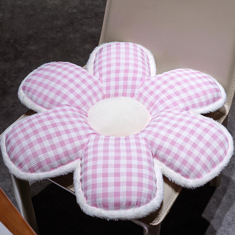 Цветочная клетчатая подушка на сиденье: Декоративная подкладка со свежими цветами для дивана, кресла или эркерного окна Small 45cm (0.35kg)
