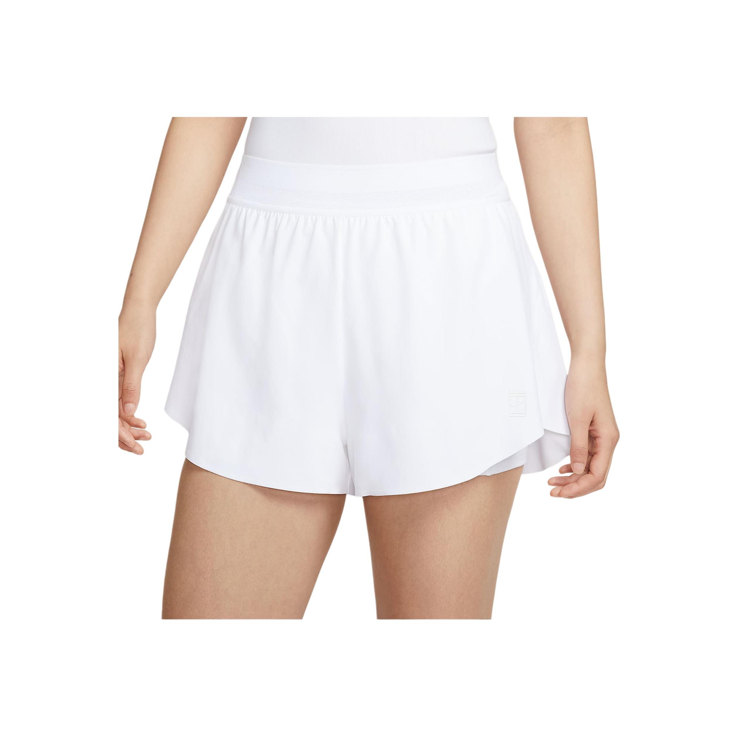 Nike Women s NikeCourt Dri-FIT High-Rise 2-in-1 Tennis Shorts White FZ6724-100 XL