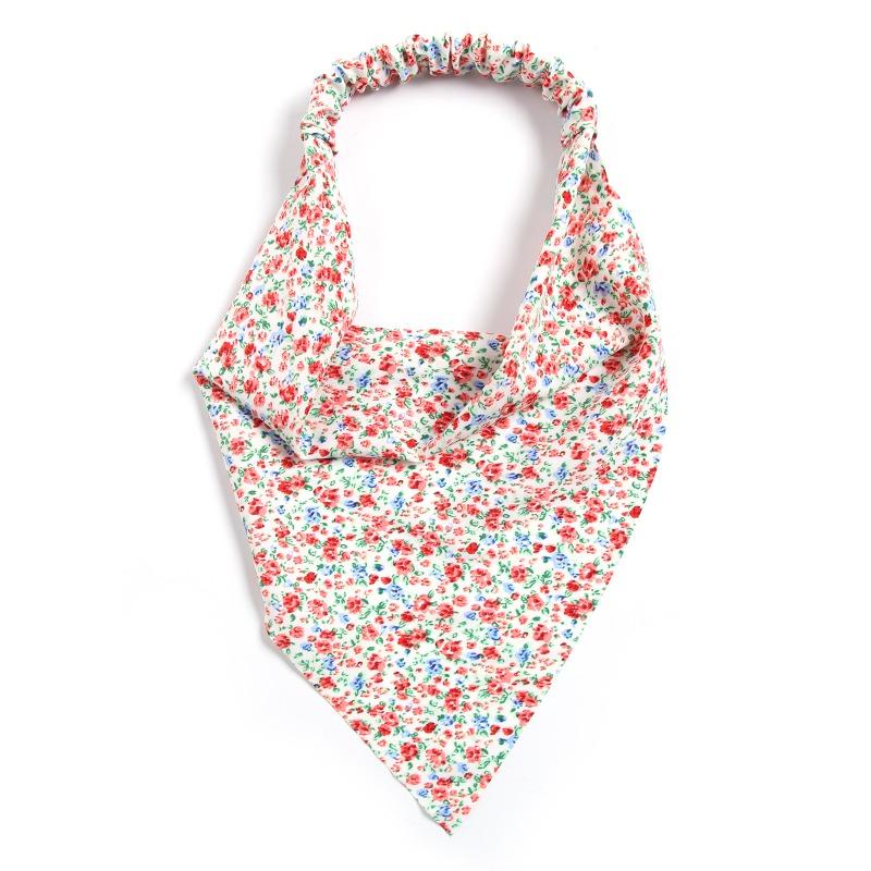 Neue Blumige Stofftasche Turban Haarschmuck Dreieckstuch Haarband Damen Haargummi Elastisches Band All-Match Kopfschmuck