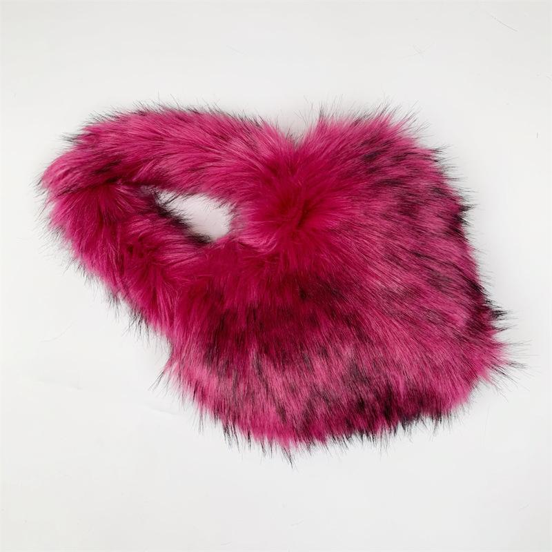 Popolari Nuove Popolari a Forma di Cuore Morbide Borse a Tracolla da Donna Adorabili Pelliccia Finta Morbido Peluche Borsa Tote Invernale Trendy Chic Borsa a Spalla Singola Pochette Borse