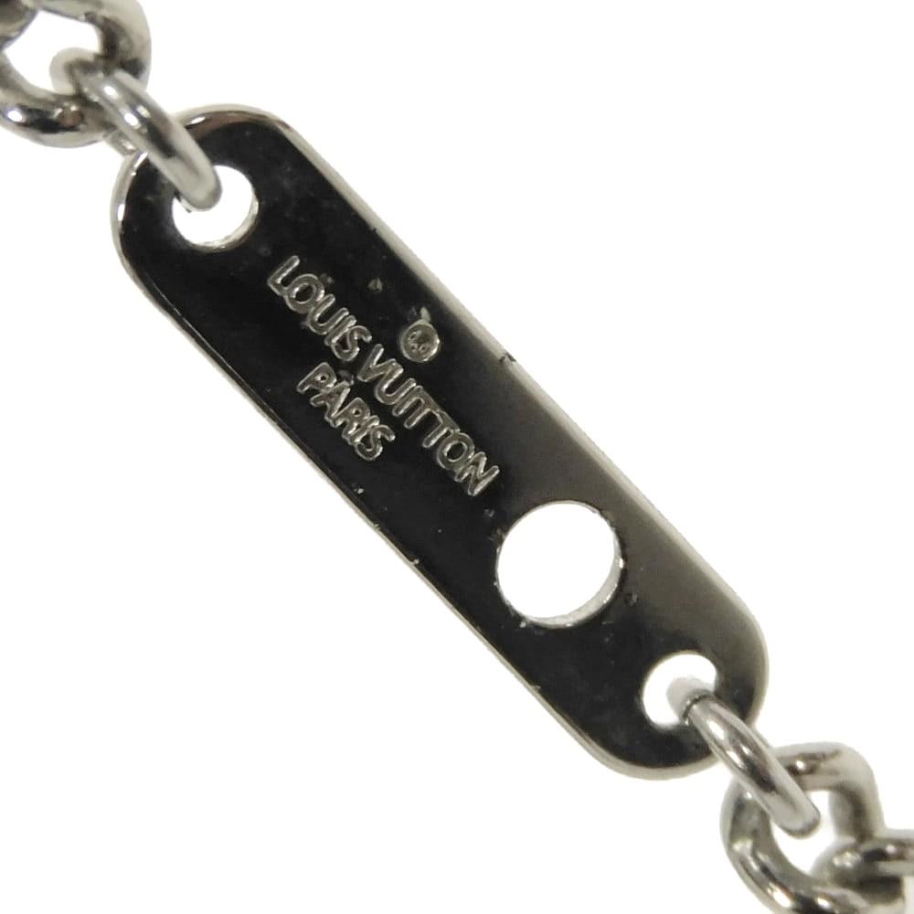 Used LV Logo Locket Pendant, Black Gray, Monogram Eclipse, 12564 Collier Plaque, M63640, 7984 Noir, Men's from Japan