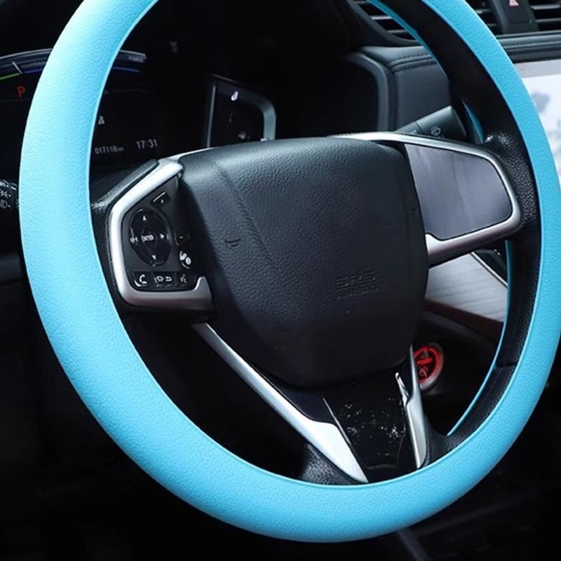Odorless Silicone Car Steering Wheel Cover Nonslip Textured Surfaces Breathable Design for 32cm To 40cm Wheels