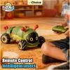 Non-Toxic Intelligent Remote Control Insect 4Wd Rc Stunt Car With Spray Light Radio Controlled Animals Electric Toys For Kids Gifts