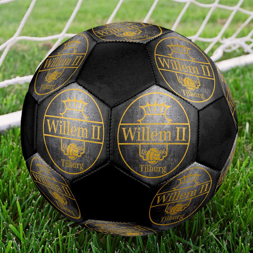 Willem II Tilburg Size 5 Soccer Ball, Machine-Stitched PVC, Durable & High Bounce, All Ages Fit, Fan Merchandise, Matches & Outdoor Use.