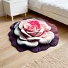 Peony Floor Mat 3D Visual Effect Floral Rug Absorbent Bathroom Mat with Non-Slip Backing for Living Room Kitchen Entrance