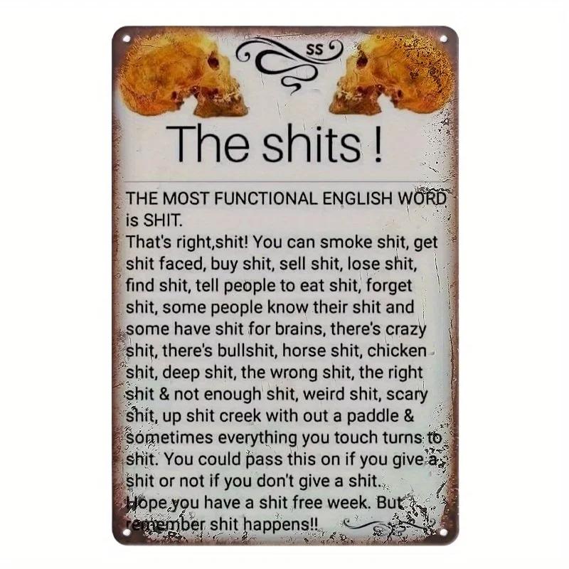 

1PC Vintage-Style Humorous Quote Metal Sign, Comical Slang Wall Art, Rustic Decor For Home 20x30cm белый