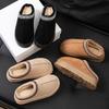 Fashion Slippers Cotton Home Cotton Shoes Winter Couples Thick Soled Home Solid Color Warm Cotton Slippers with Velvet Non-slip