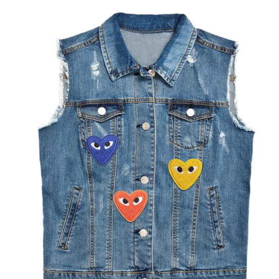 1 Set Stickerei-Patch Feine Verarbeitung Breite Verwendung Stoff Aufnäher Herzform DIY Aufkleber Applikation Kleidung Zubehör
