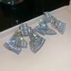 Silver Needle Diamond Water Drop Tassel Earrings - Elegant Court Style, Versatile & Luxurious Design.
