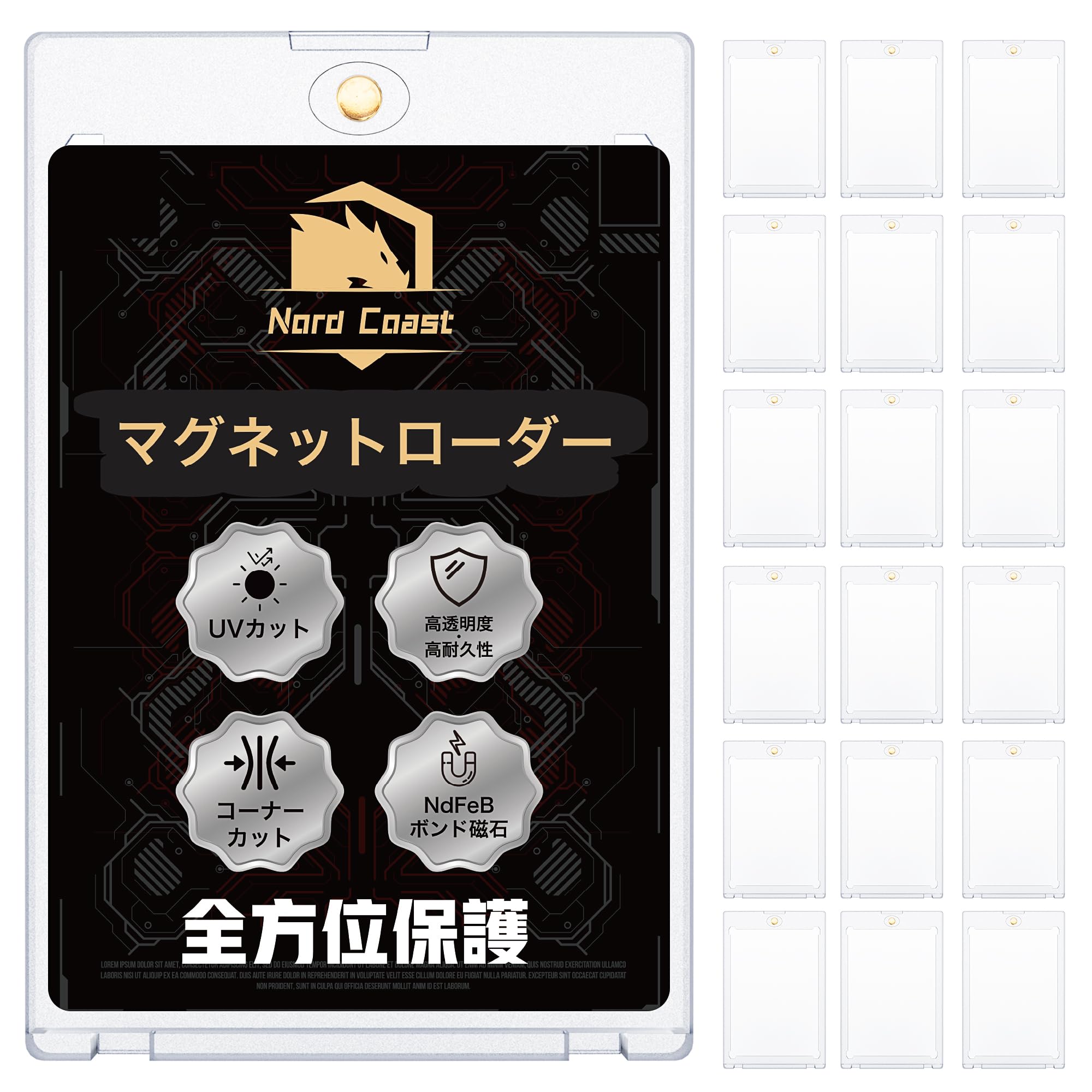 

Nord Coast Magnetic Loader UV Card 35pt Trading Card Compatible with One and MTG Trading Cards (18 Loaders) - 99.8% Protection, Case, Cards, Magnetic,