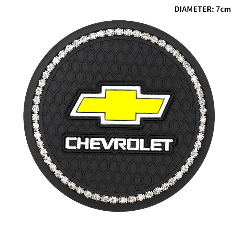 1/2Pcs Diamond-studded Car Coaster Cup Holder Anti-skid Pad For Chevrolet Cruze Lacetti Captiva SS Z71 Equinox Trax Impala Spar