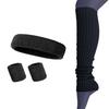 4 Stück/Set Damen Stirnband Armband Bein Yoga Pilates Fitnessstudio Wärmer Schweißabsorbierend Gestrickt Wadenkompressionsmanschette Training