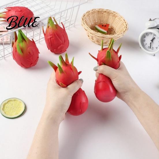 Dragon Fruit Stress Toy 1/2Pcs Simulation Squeeze Relief Dragonfruit Sensory Ball Soft Stretchy Shape Home Office Desk Reliever