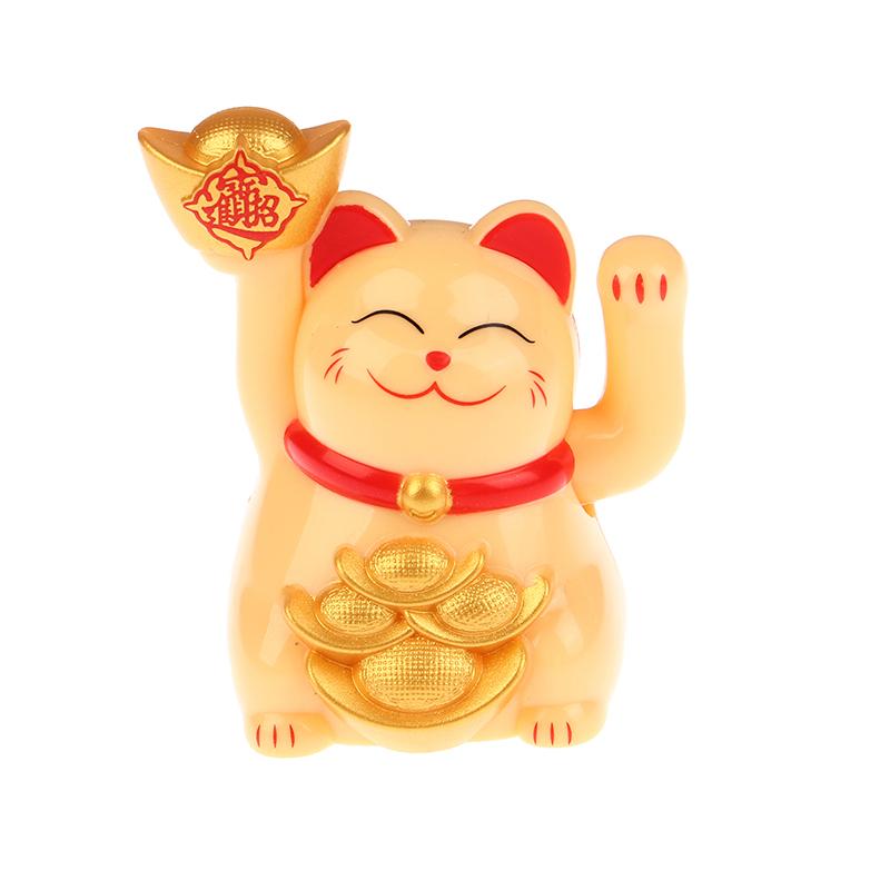 1 Stück Mini Solarbetriebene Chinesische Glückskatze Reichtum Winken Schütteln Hand Glück Willkommen Katze Süße Glückskatze Home Auto Dekor Geschenk
