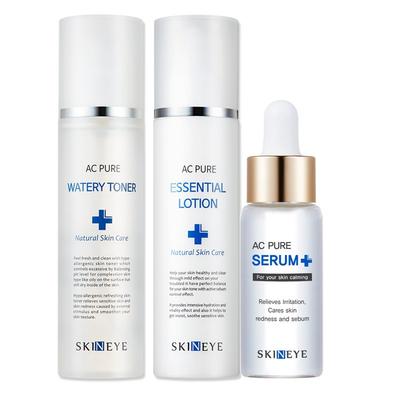 SkinEye AC Pure Watery Toner + Essential Lotion Serum SET (Acne Basic Skincare 3-Piece Set), 1 Set