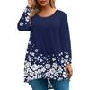 Dame Mote Stor Størrelse Rund Hals Langermet Casual Trykk Løs Pullover Topp
