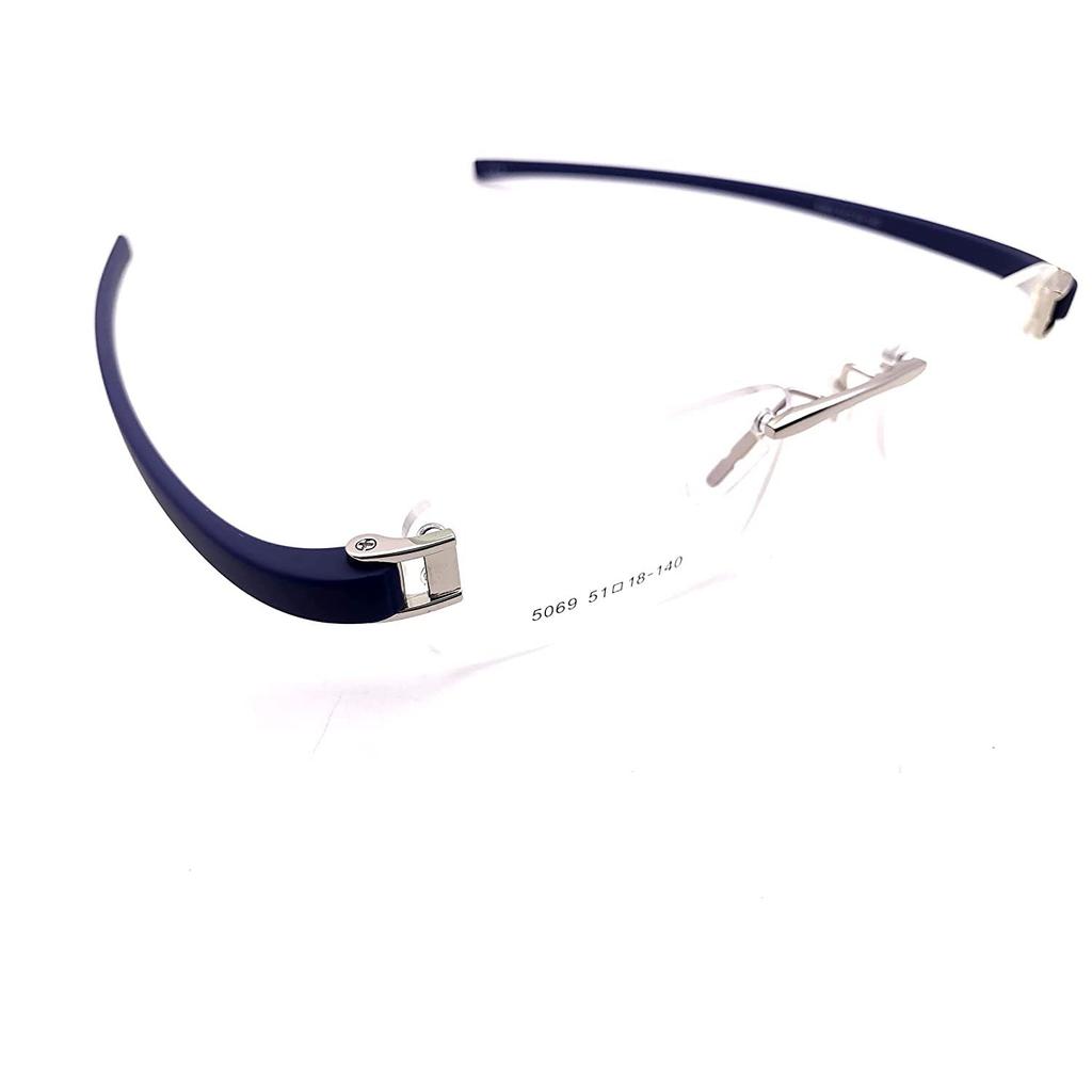 RSINC Combo of Sliver Red -Sliver Blue Rimless frame/eyeglass/Spectacle, 51-18-140 I2-37P3-AIKE