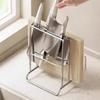 Home Stainless Steel Knife Rack Kitchen Countertop Cutting Board Knife Three-Dimensional Drainage Storage Rack