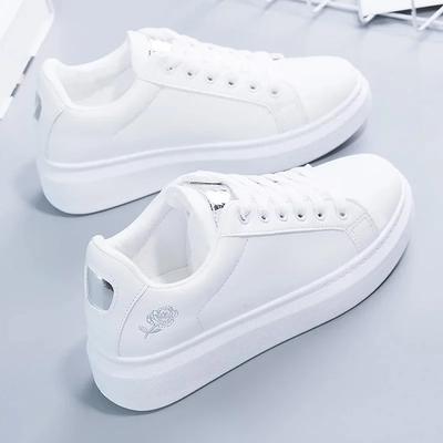 Tenis Feminino Lace-up White Shoes Women's PU Leather Solid Color Women's Shoes Casual Women's Shoes Sports Shoes (clearance)