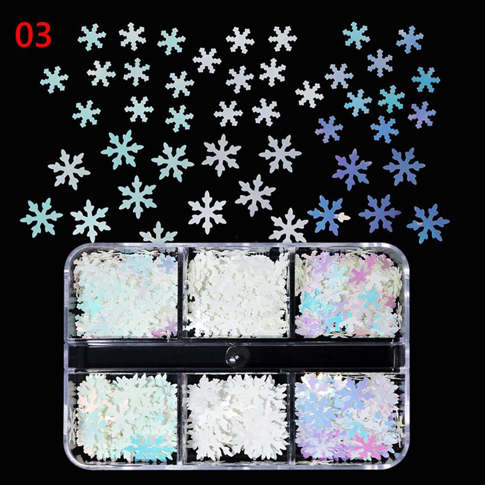 Nail Accessories for Nail Art Decoration Glitter Set Christmas Nail Stickers 3D Snowflake Sequins
