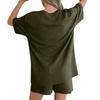 Women’s Short Sleeve Crew Neck Loose Fit Top and Shorts Set Comfortable Two Piece Loungewear Casual Outfits for Daily Wear