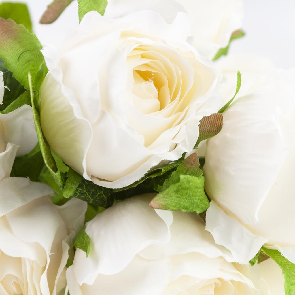 Single Velvet Rose, Realistic Rose Flower, Decorative for a Composition Vase, White