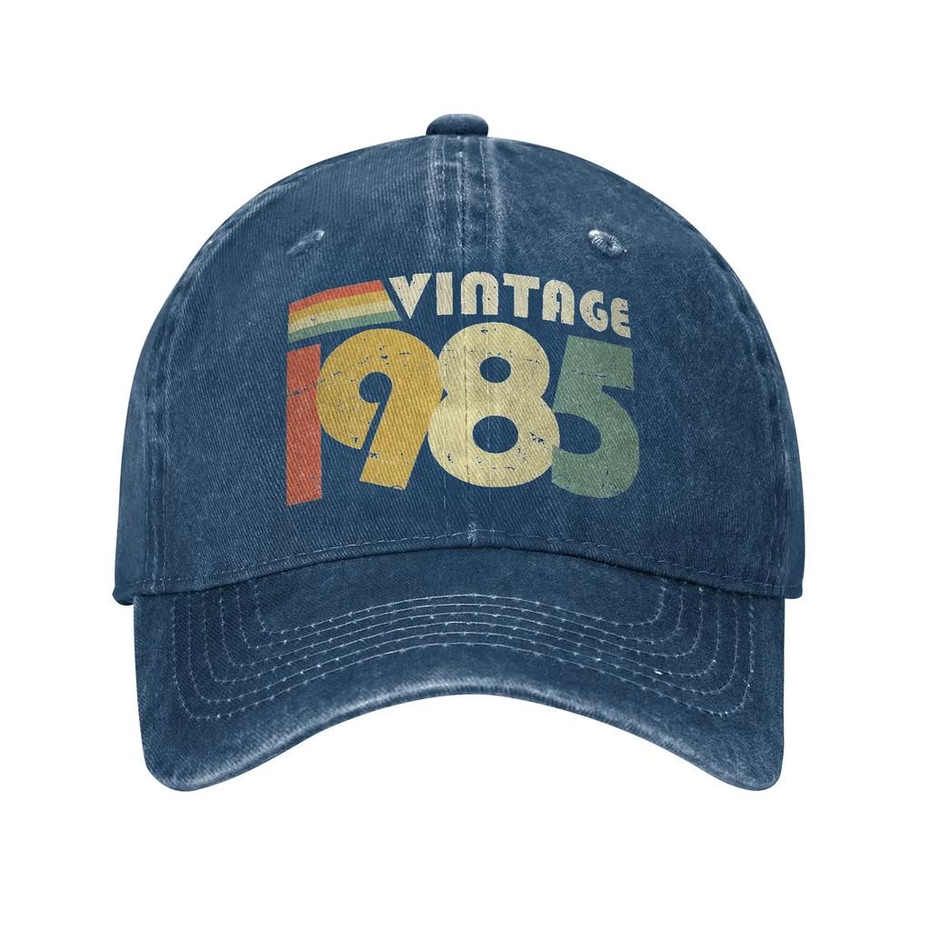 Vintage 1985 40th Birthday Gift Distressed Design Baseball Cap Unisex Women Distressed Cotton Snapback Running Caps Hat