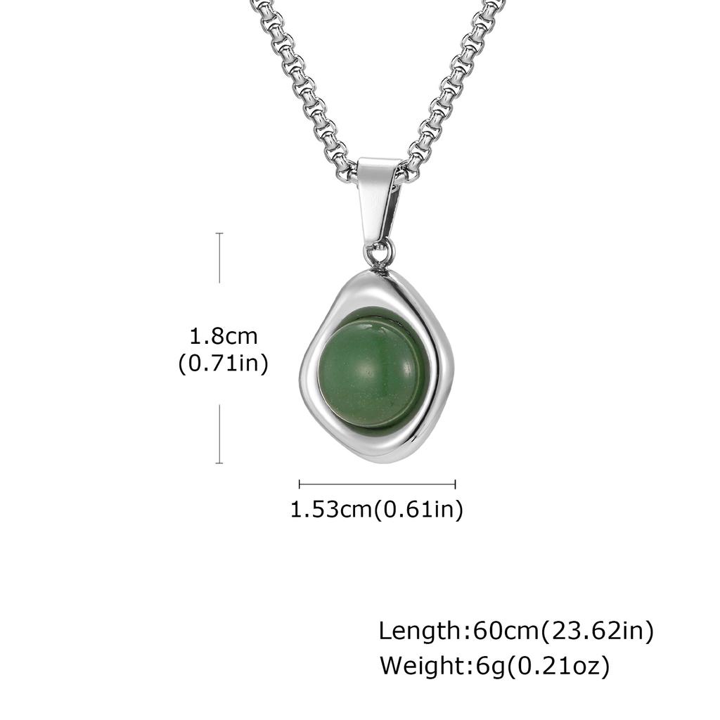 Casual Men's Pendant Necklace,Stainless Steel Turquoise Natural Stone Healing Necklace,Gift for Husband Dad Son BBF