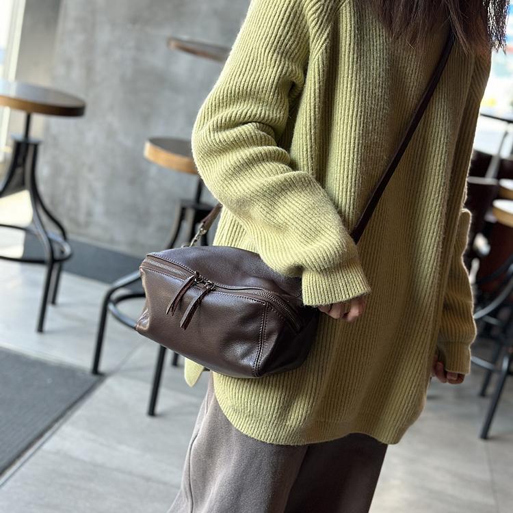 Freizeit Echtleder Leichte Damen Schulter Umhängetasche Retro Weiches Rindsleder Vielseitige Tasche