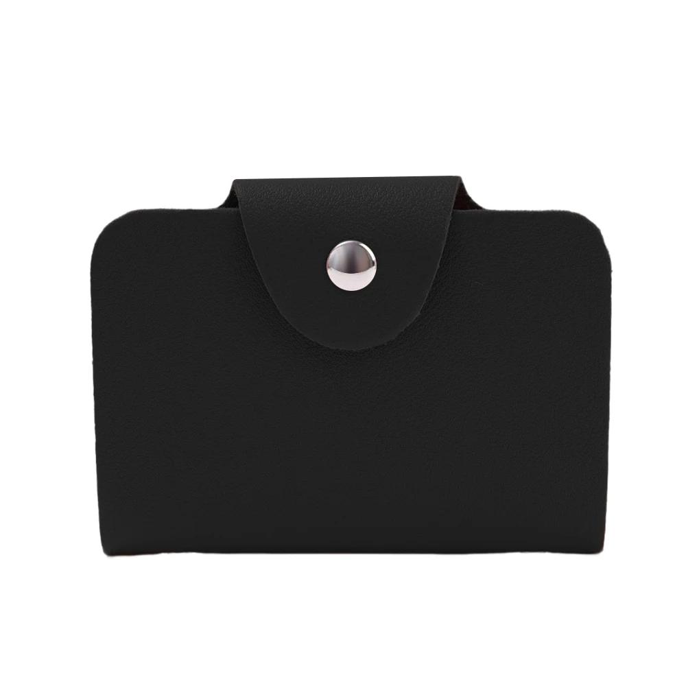 Nouveau Porte-Cartes pour Embouts à 24 Emplacements Sac Simple Couleur Unie Pochette pour Femmes Hommes Organisateur de Cartes de Crédit ID Portefeuille Porte-Cartes en Cuir