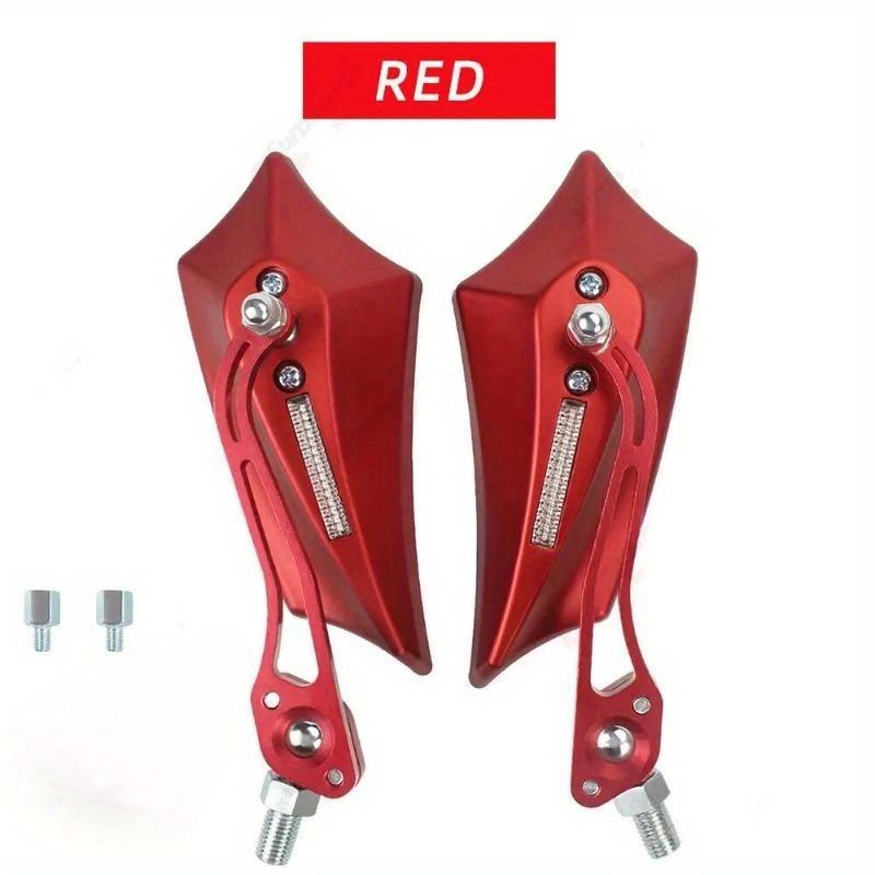 Universal Motorcycle Rear View Mirror 2 Pack Adjustable Alloy Rod End Side Mirror 8 10mm Threaded for Bicycle Scooter Cruiser