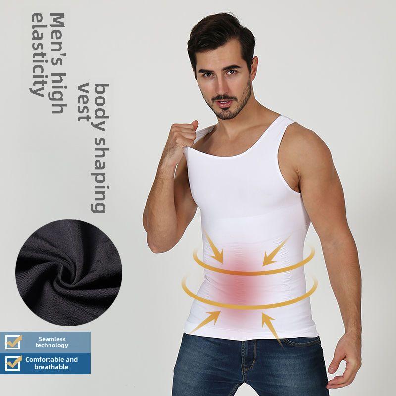 Men’s Slimming and Chest Shaping Seamless Vest - European and American Style