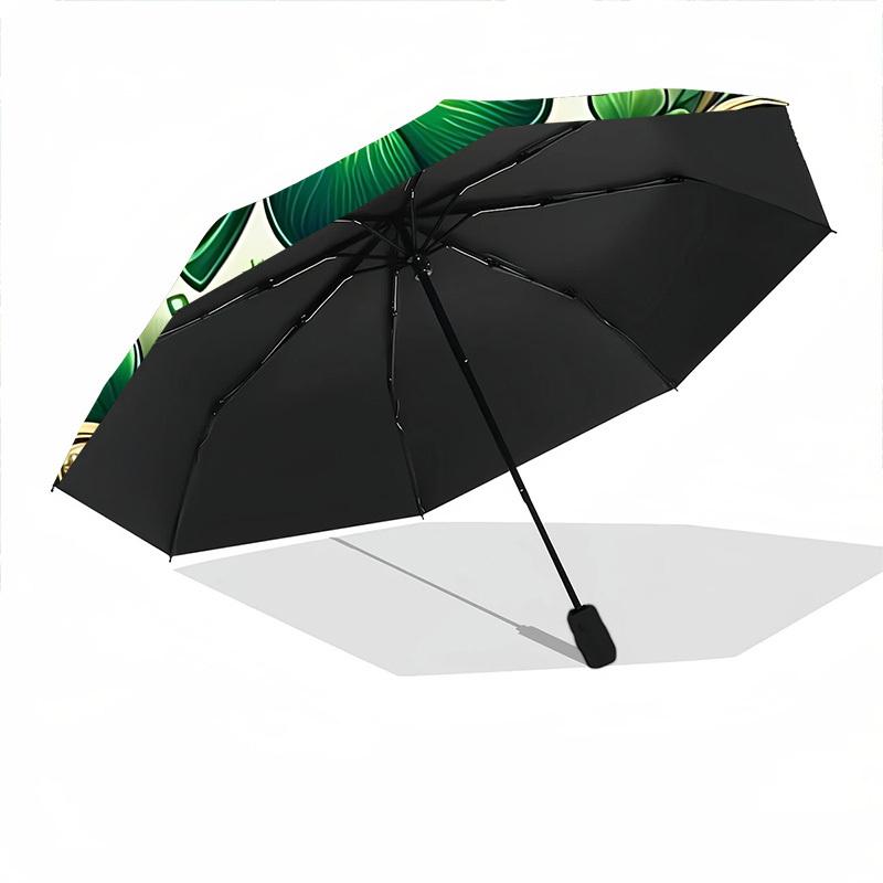 1PC Four-Leaf Clover Mandala Automatic Open/close Umbrella with 8-Rib Structure for Women/Men, All-Season Use - Travel Essential, Stylish Accessory, H