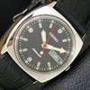 VINTAGE AUTOMATIC 6309A JAPAN MENS BLACK COLOR DIAL WATCH A700549-5 R203-a700549