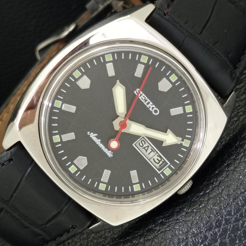 

SEIKO VINTAGE AUTOMATIC 6309A JAPAN MENS BLACK COLOR DIAL WATCH a700549-5 R203-a700549