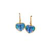Ocean Blue Heart Crystal Earrings with Inlaid Diamonds & Luxury Ear Hooks