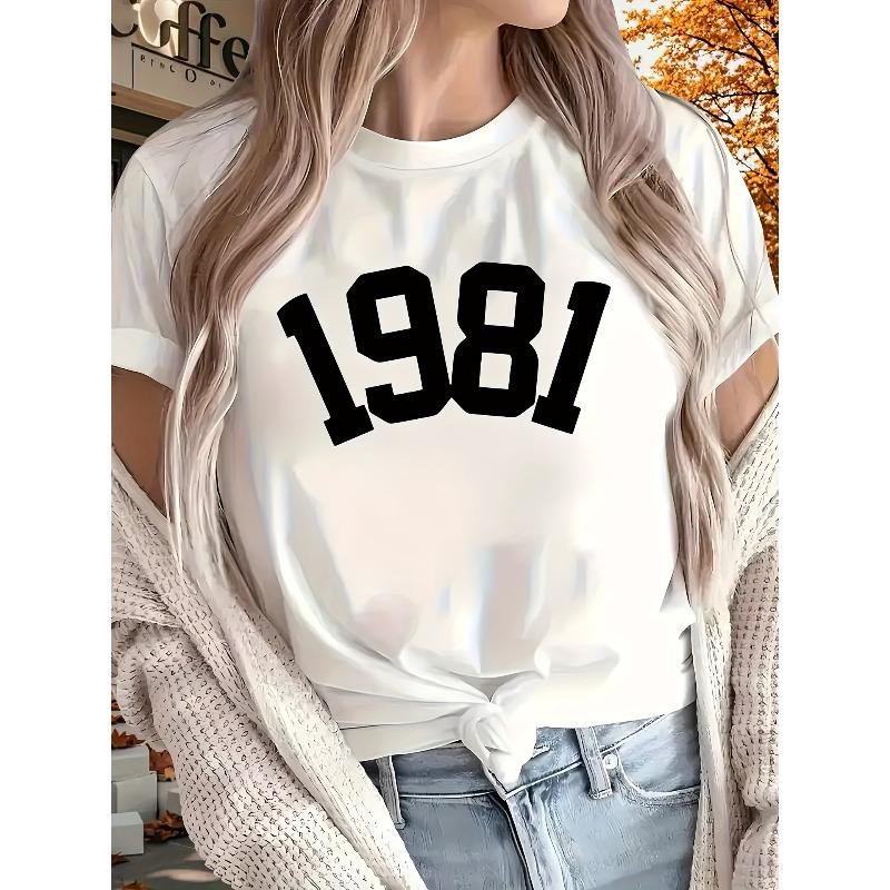 Casual Short-Sleeve Crew Neck T-Shirt with Graphic Print, Perfect for Summer And Spring, Designed for Women