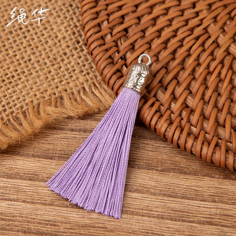 Tassel Pendant 6cm Purple Small Charm for Jewelry Making DIY Bag Decoration
