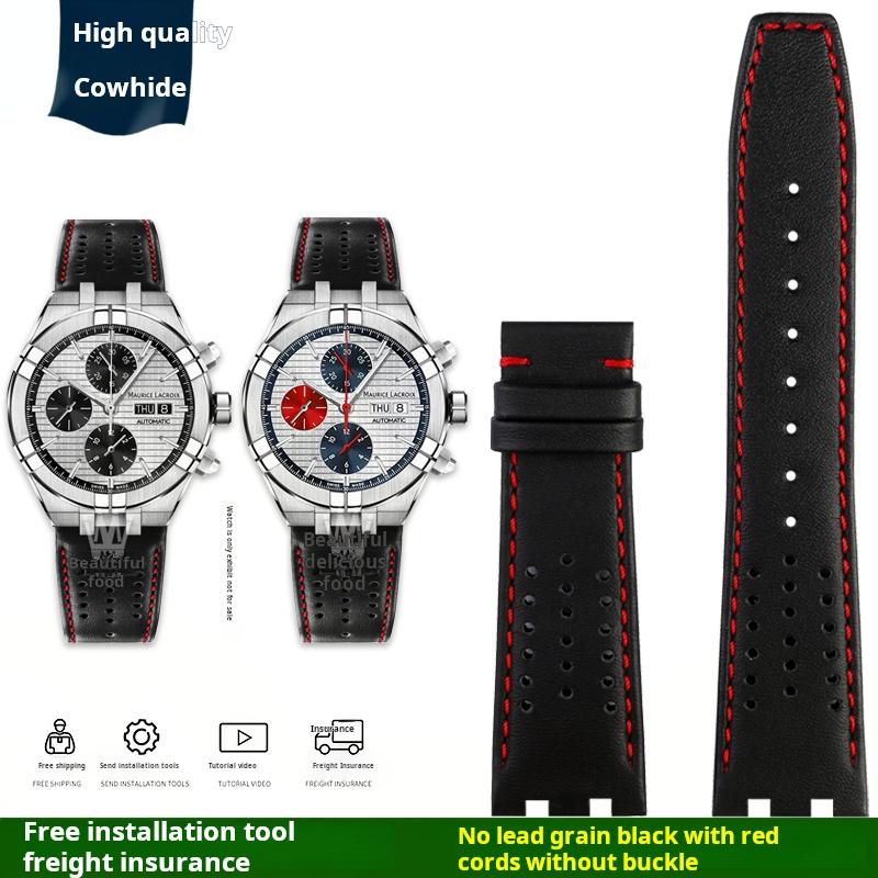 

Кожаный ремешок для часов из коровьей кожи Для Maurice Lacroix AIKON AI6038 AI6008 AI6007 AI6058 с системой быстрой замены Выпуклые концы из нержавеющей стали AI6008