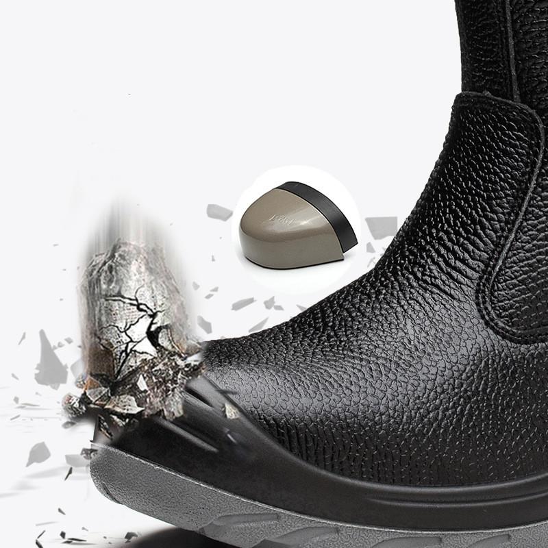 Mens Casual High Steel Toe Caps Safety Boots Soft Leather Working Shoes Worker Tooling Security Boot Long Safe Botas Footwear