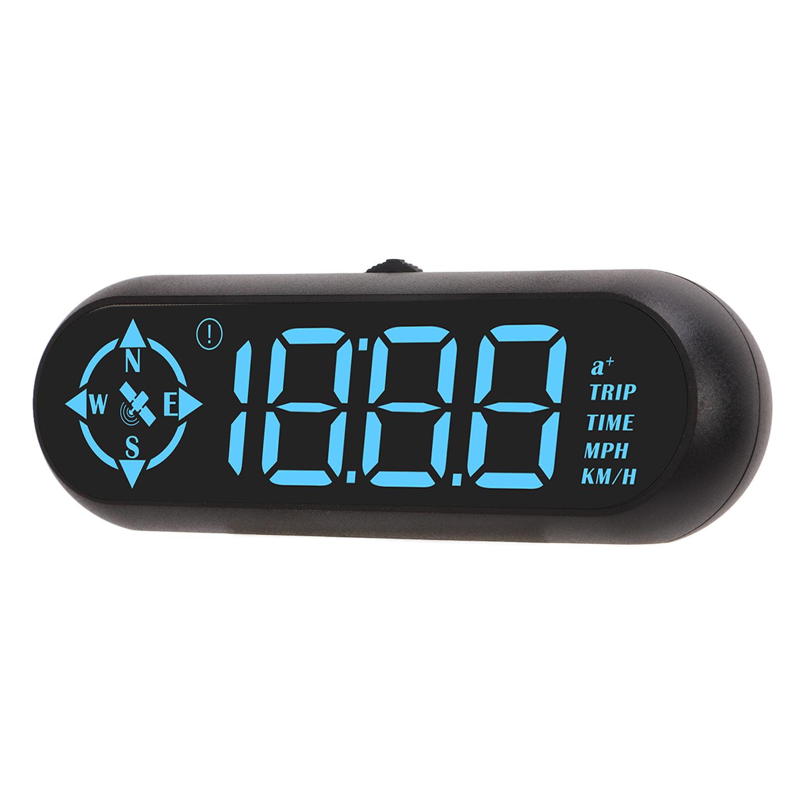 

Car HUD Digital Display Speedometer Odometer Compass GPS 7 Colors Font Universal for Vehicles