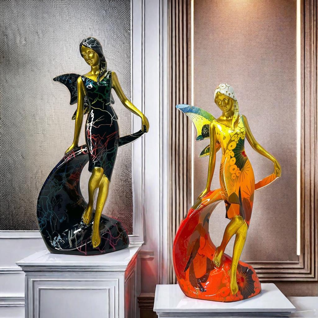 New Girl Angel Ornaments American Resin Crafts Living Room Statue Desktop Wine Cabinet Decoration Gift