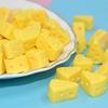 10 Mini Cheese Model DIY Craft Accessories - Realistic Yellow Cheese Blocks with Brown Mud Layer, Perfect for Jewelry, Home, and