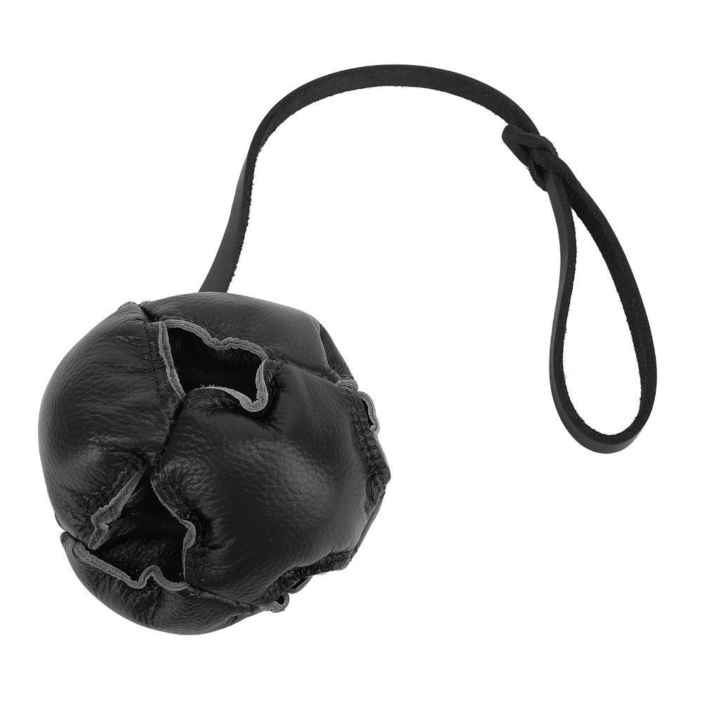 Leather Dog Training Ball Solid Texture Pet Bite Toy Safe Dog Chew Stick  Outdoor Interactive Play