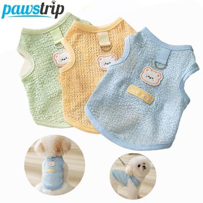 Simpatici vestiti estivi per cani con anello a D gilet sottile per cani di piccola taglia media vestiti traspiranti per cuccioli vestiti per chihuahua forniture per animali domestici