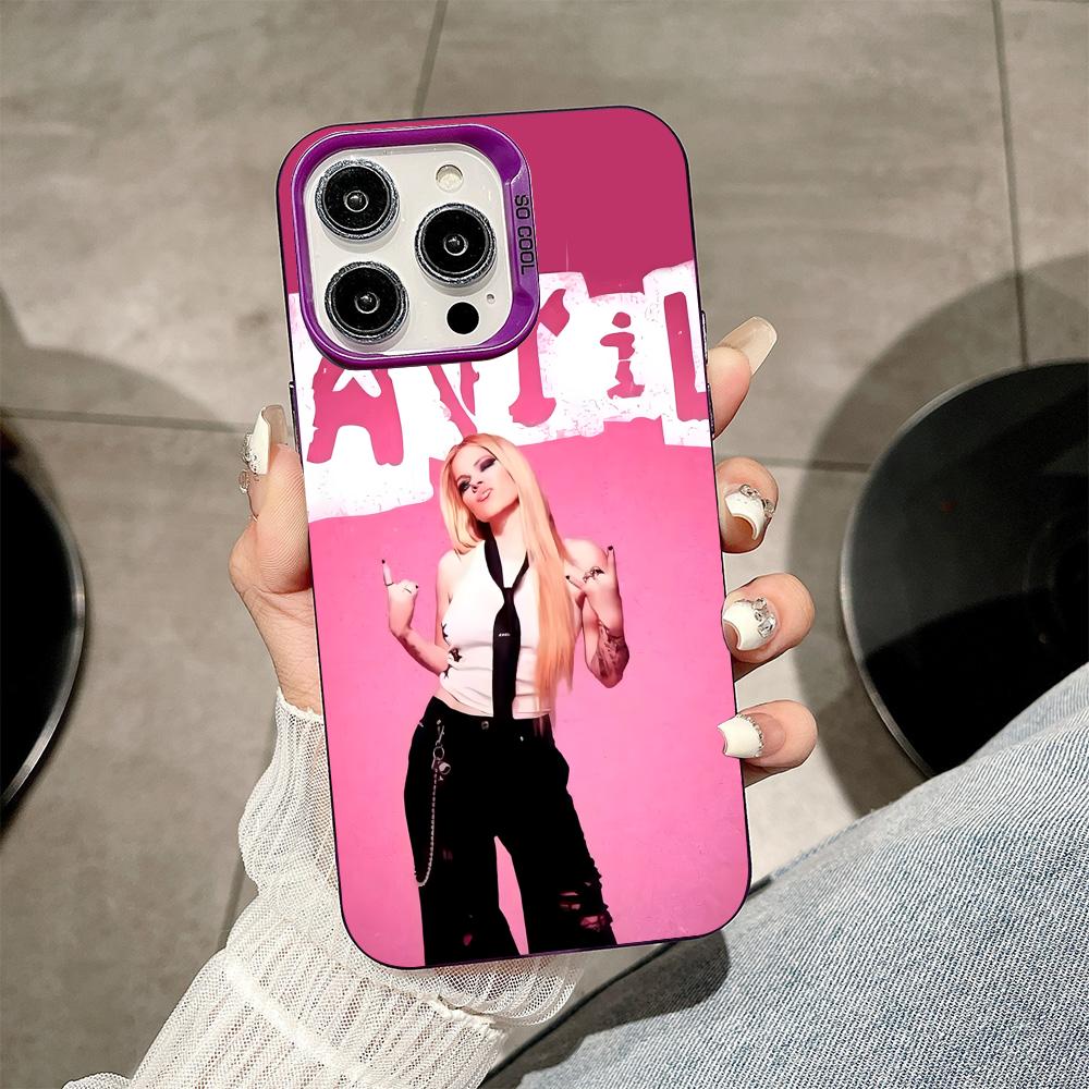 Avril Lavigne Purple Translucent Mobile Phone Case for iPhone 17 16 15 14 13 12 11 X XR XS Air Pro Max Plus Colorful Cover