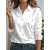 Women's Long-sleeved Shirt, Fresh and Colorful Love Printing, Casual and Fashionable Commuting Versatile Model
